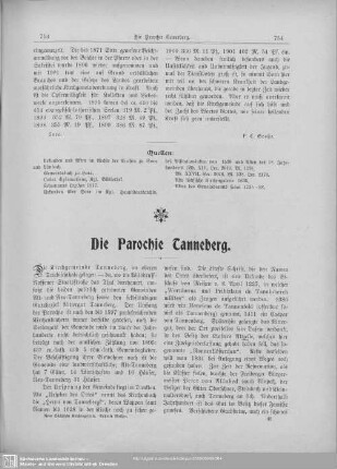 Die Parochie Tanneberg