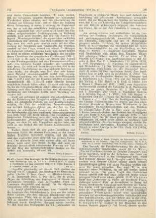 198-199 [Rezension] Zwingliana; Bd. VI, Heft 4, 1935