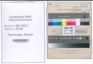 Entnazifizierung Richard Teichmueller , geb. 23.06.1908 (Weber)