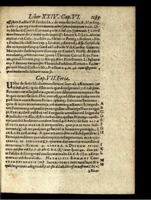 Cap. VII. Feriae