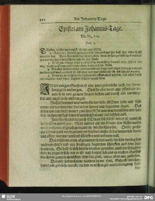 Epistel am Johannis-Tage. Esa. XL, 1 -- 5. Vers. I.