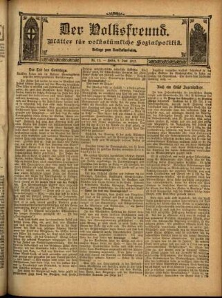 Ausgabe vom Sonntag, den 09. Juni 1912.