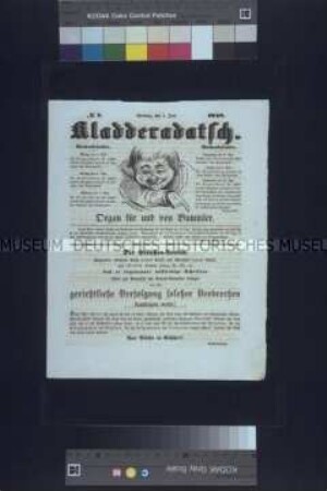 Politisch-satirische Zeitschrift: Kladderadatsch, Nr. 5; Berlin, 4. Juni 1848