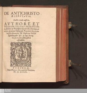 De Antichristo Dispvtatio