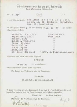 Hesekiel, Irene