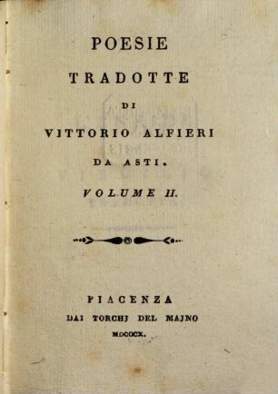 Opere di Vittorio Alfieri da Asti. 18, Poesie tradotte ; 2