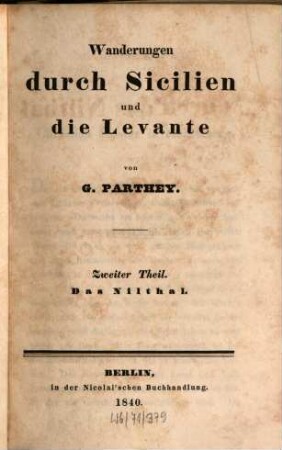 Wanderungen durch Sicilien und die Levante, 2. Das Nilthal