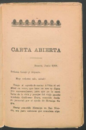Carta abierta