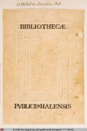 Exlibris der Bibliothek zu Hall in Schwaben