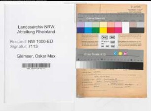 Entnazifizierung Oskar Max Glemser, geb. 12.11.1911 (Hochschuldozent)