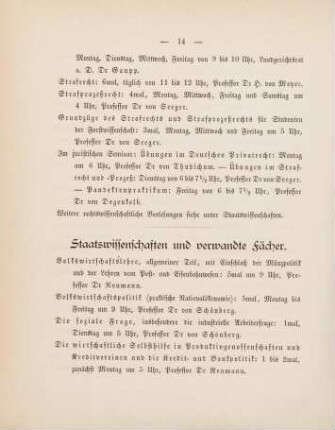 14-16, Staatswissenschaften und verwandte Fächer