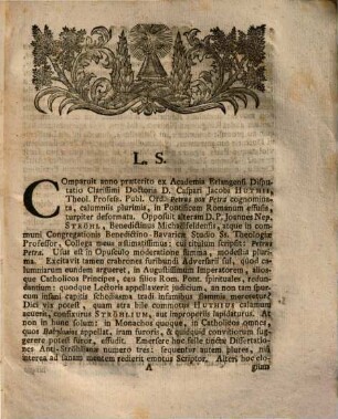 Dissertatio anti-Huthiana qua calumnia de Papa Antichristo in S. C. Maiestatis statuumque catholicorum iniuriam redundare ostenditur