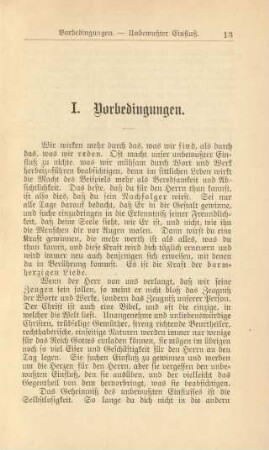 I. Vorbedingungen