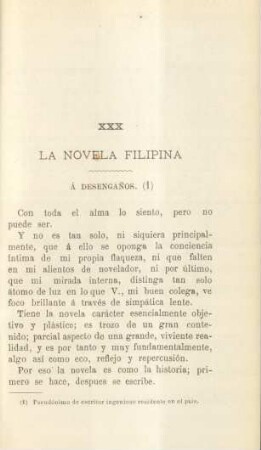 XXX. La novela filipina