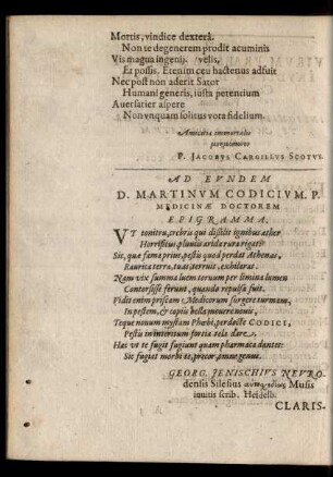 Ad Eundem D. Martinum Codicium ...