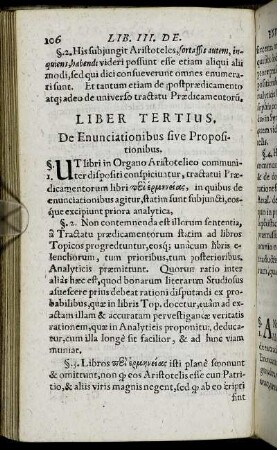 Liber Tertius. De Enunciationibus sive Propositionibus.