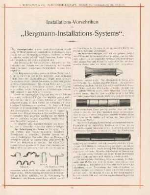 Installations-Vorschriften des "Bergmann-Installations-Systems"