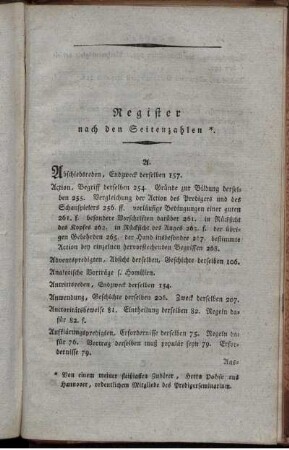 Register nach den Seitenzahlen.