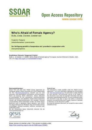Who's Afraid of Female Agency?