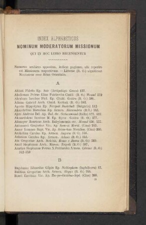 Index alphabeticus nominum moderatorum missonum qui in hoc libro recensentur