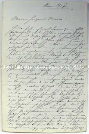 Brief von Bernhard Rostosky an seine Frau