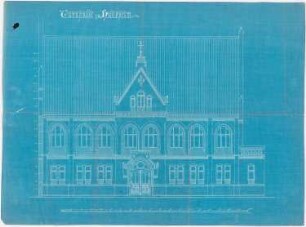 Turnhalle, Hildesheim: Aufriss Seitenansicht 1:50