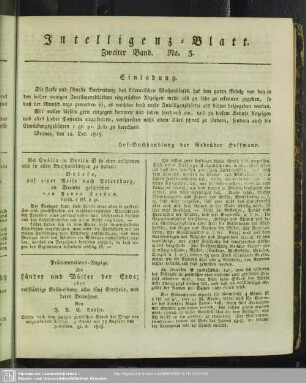 Intelligenz-Blatt No. 3