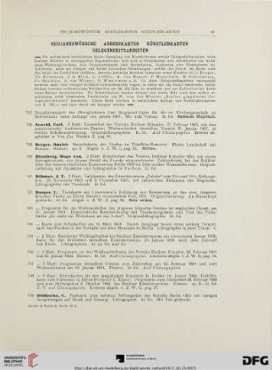 Neujahrswünsche Adresskarten Künstlerkarten Gelegenheitsarbeiten (Nr. 737-984)