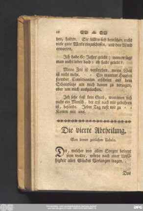 Die vierte Abtheilung. Von denen zeitlichen Uebeln.