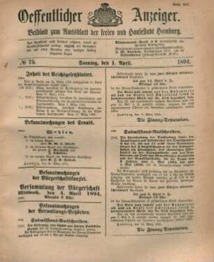 1. April-30. Juni 1894 = No. 75-150