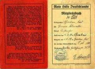 Mitgliedsausweis der Roten Hilfe Deutschlands