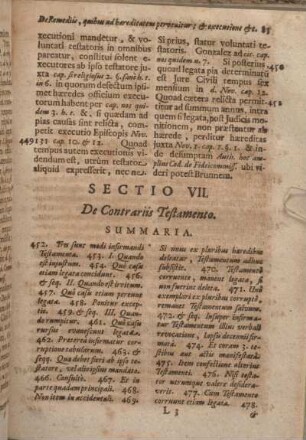 Sectio VII. De Contrariis Testamento.