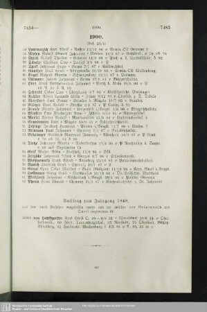 Nachtrag zum Jg. 1849
