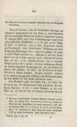 257-266 Aus Georg Cassanders irenischem Gutachten über die Religionsstreitigkeiten