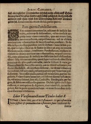 Pars quinta Pandectarum.