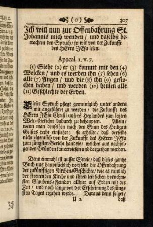 307-326, Erklaehrung des Spruchs Apocal.