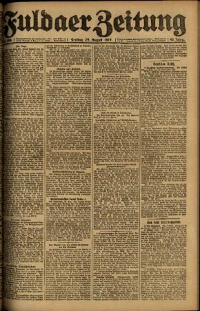 Ausgabe vom Freitag, den 29. August 1919.