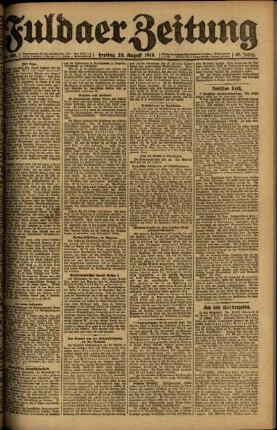 Ausgabe vom Freitag, den 29. August 1919.