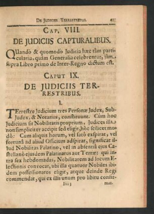 Caput IX. De Iudiciis Terrestribus.