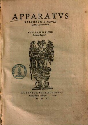 Apparatvs Verborvm Lingvae Latinae, Ciceronianus