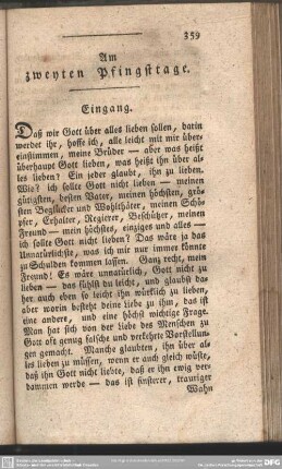 Am zweyten Pfingsttage