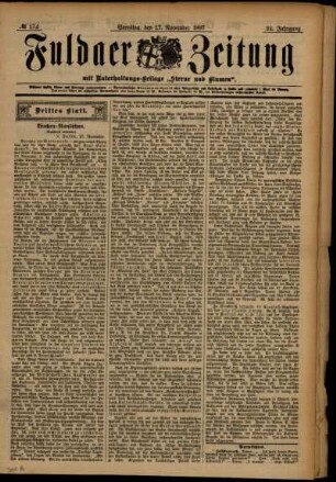 Dritte Ausgabe vom Samstag, den 27. November 1897.