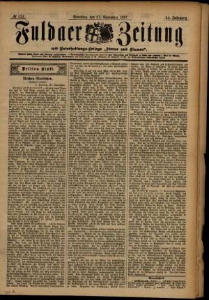 Dritte Ausgabe vom Samstag, den 27. November 1897.