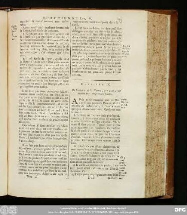 Chapitre IX. De l'alliance de la Nature, que Dieu avoit traitée avec nos prémiers parens.
