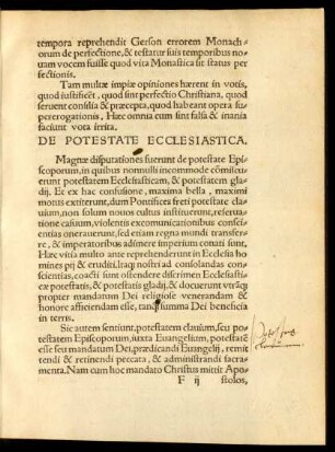 De Potestate Ecclesiastica.