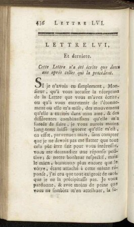Lettre LVI, Et derniere.