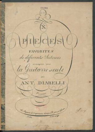 X Pieces Favorites de differents Auteurs arrangées pour la Guitarre seule : [op. 28]