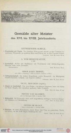 Gemälde alter Meister des XVI. bis XVIII. Jahrhunderts (Nr. 1-304)