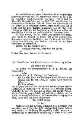Schullasten des Gutsherrn in der Provinz Posen : [V. Elementarschulwesen]