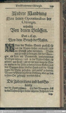 Andere Handlungen Von denen Operationibus der Chirurgie nehmlich denen Brüchen